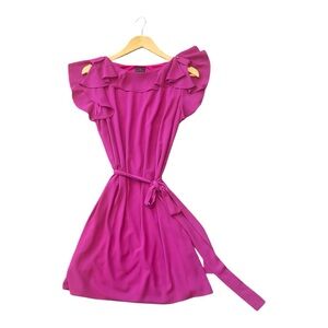 Chic Magenta Ruffle Dress
